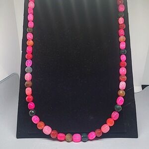 Jay King Necklace Pink Passion Feldspar Beaded Gemstone Strand Mine Finds 34"